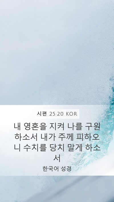 시편 25:20 KOR Bible Verse Image