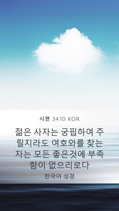 시편 34:10 KOR Bible Verse Image