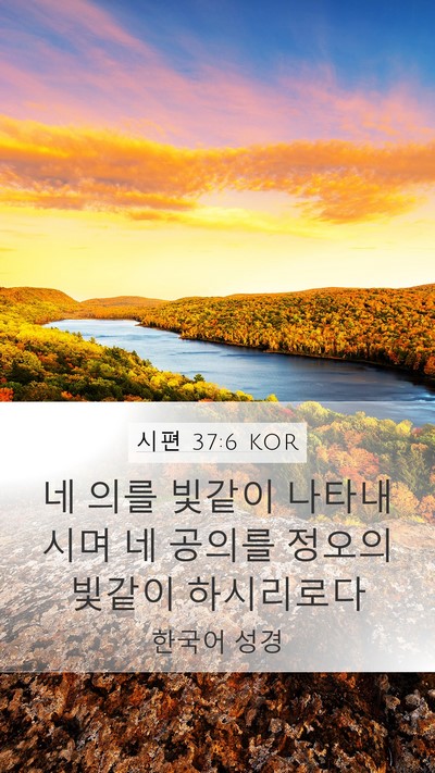 시편 37:6 KOR Bible Verse Image
