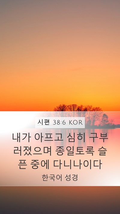 시편 38:6 KOR Bible Verse Image