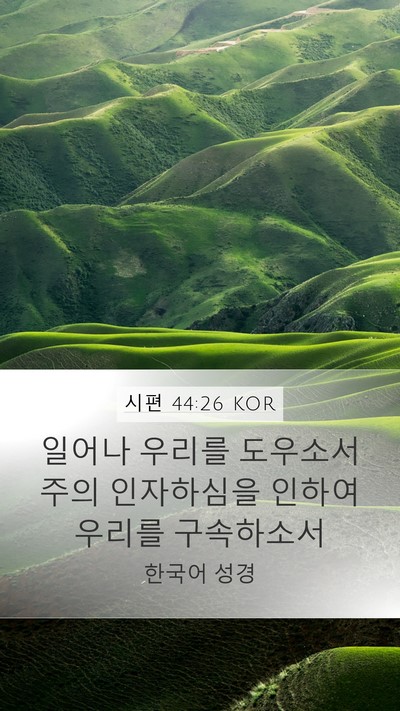 시편 44:26 KOR Bible Verse Image