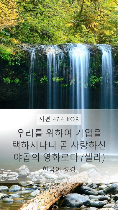 시편 47:4 KOR Bible Verse Image