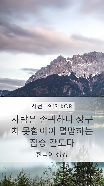 시편 49:12 KOR Bible Verse Image