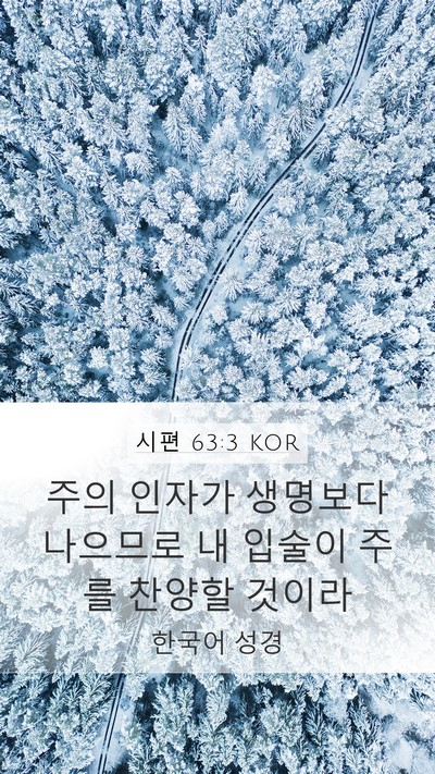 시편 63:3 KOR Bible Verse Image