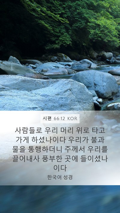 시편 66:12 KOR Mobile Phone Wallpaper - 사람들로 우리 머리 위로 타고 가게 - Mobile Bible Verse Wallpaper