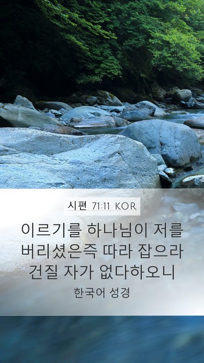 시편 71:11 KOR Bible Verse Image