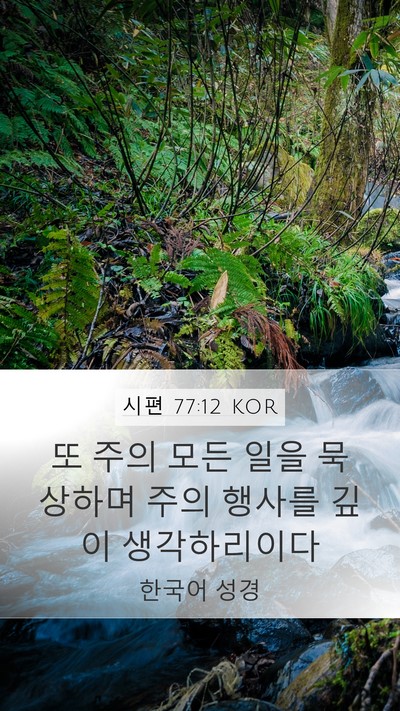 시편 77:12 KOR Bible Verse Image