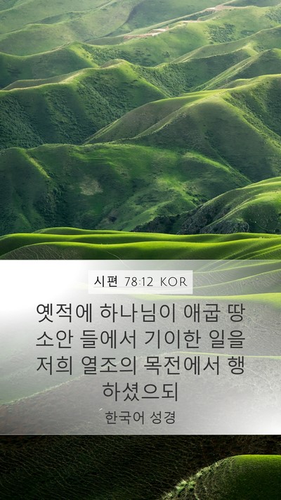 시편 78:12 KOR Bible Verse Image