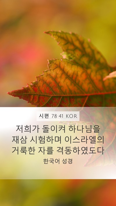 시편 78:41 KOR Bible Verse Image