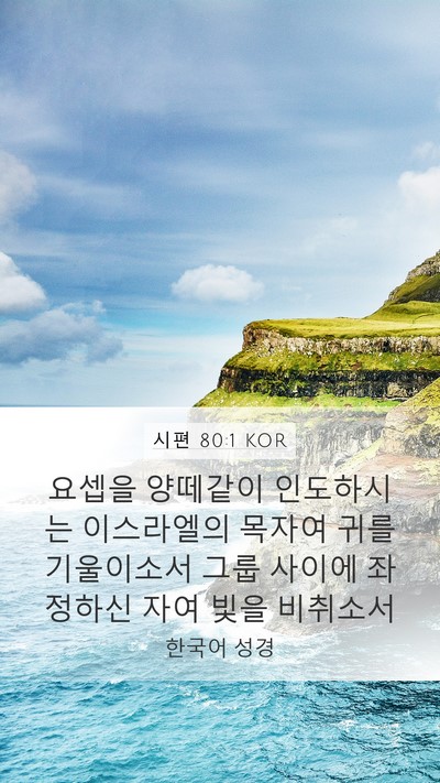 시편 80:1 KOR Bible Verse Image