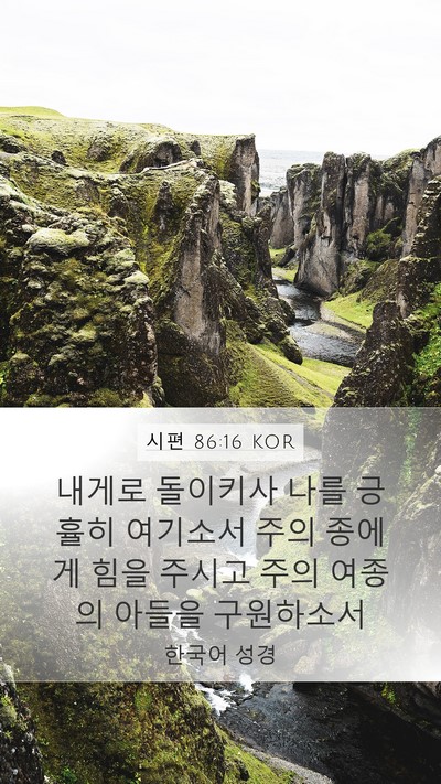 시편 86:16 KOR Bible Verse Image