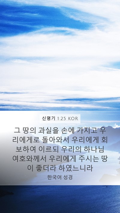 신명기 1:25 KOR Bible Verse Image