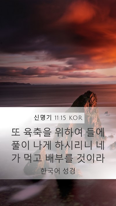 신명기 11:15 KOR Bible Verse Image