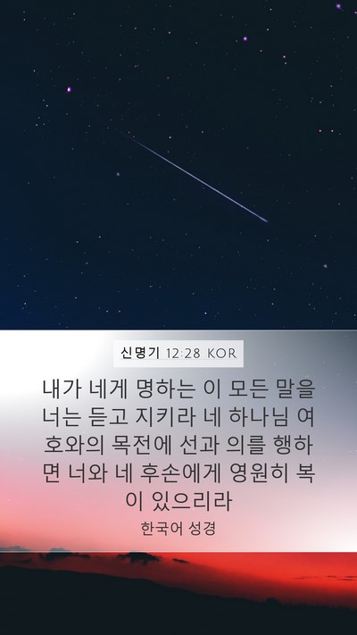 신명기 12:28 KOR Bible Verse Image