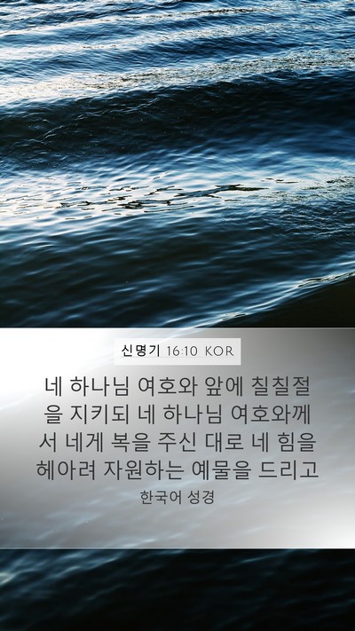 신명기 16:10 KOR Bible Verse Image