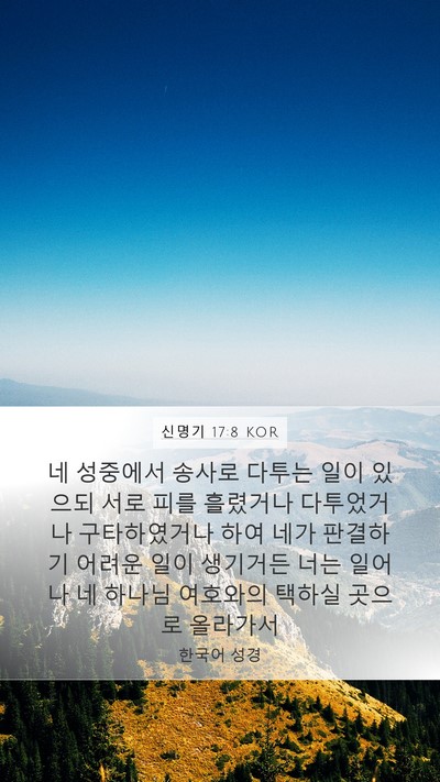 신명기 17:8 KOR Bible Verse Image