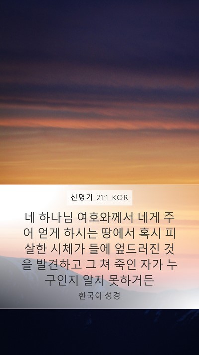 신명기 21:1 KOR Bible Verse Image