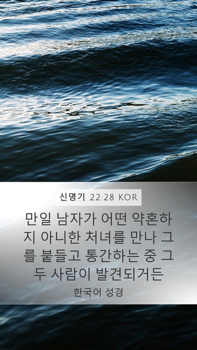신명기 22:28 KOR Mobile Phone Wallpaper - 만일 남자가 어떤 약혼하지 아니한 - Mobile Bible Verse Wallpaper