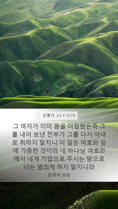 신명기 24:4 KOR Bible Verse Image