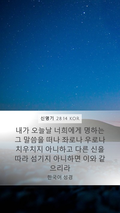 신명기 28:14 KOR Bible Verse Image