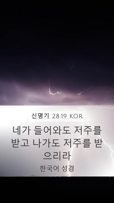 신명기 28:19 KOR Bible Verse Image