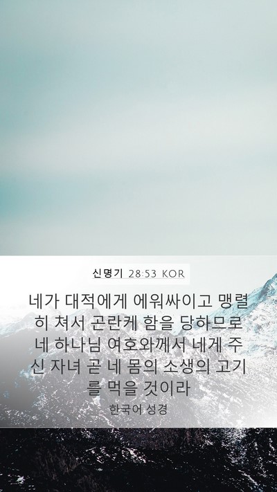 신명기 28:53 KOR Bible Verse Image