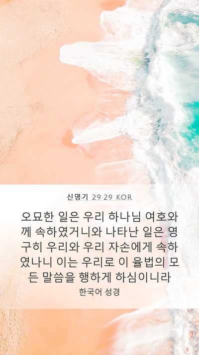 신명기 29:29 KOR Bible Verse Image