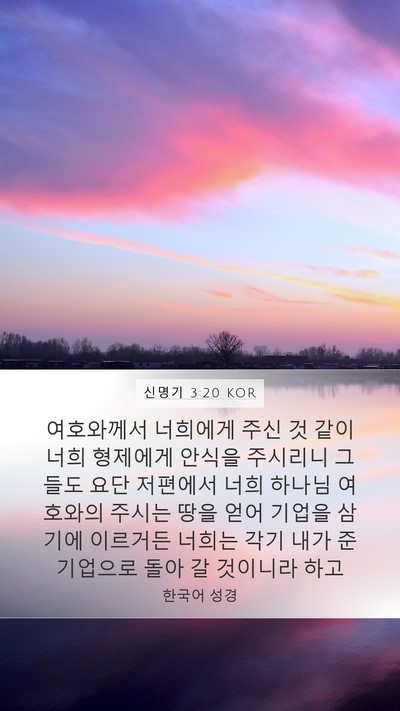 신명기 3:20 KOR Bible Verse Image