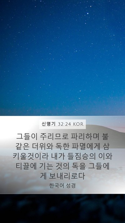 신명기 32:24 KOR Bible Verse Image