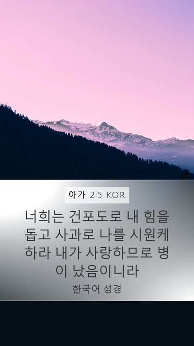 아가 2:5 KOR Mobile Phone Wallpaper - 너희는 건포도로 내 힘을 돕고 - Mobile Bible Verse Wallpaper
