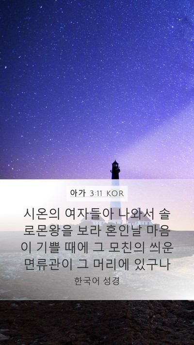 아가 3:11 KOR Bible Verse Image