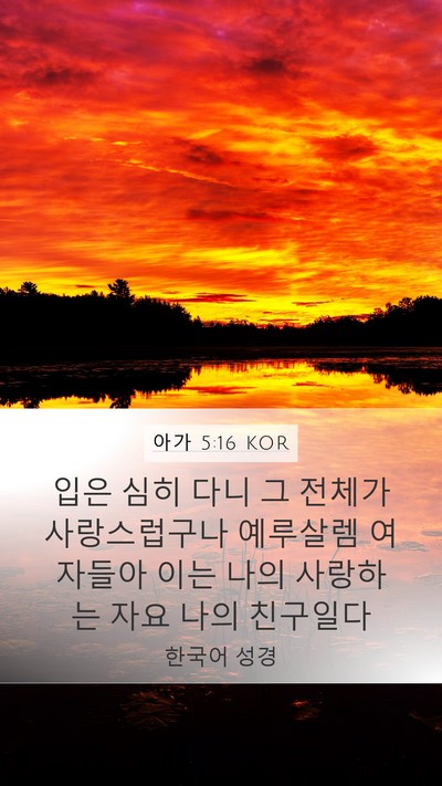 아가 5:16 KOR Bible Verse Image