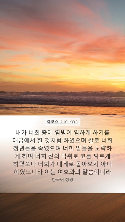 아모스 4:10 KOR Bible Verse Image