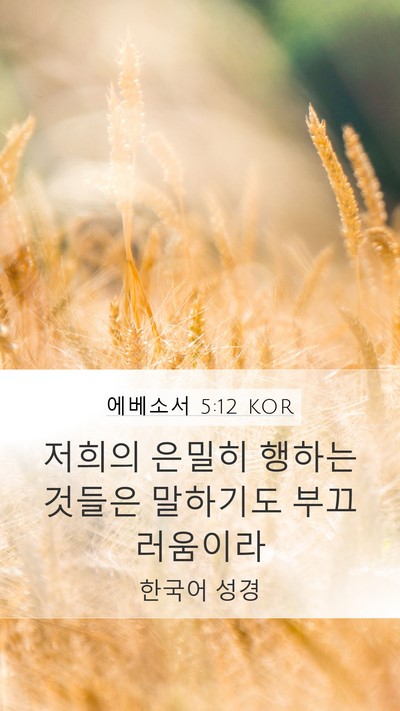 에베소서 5:12 KOR Bible Verse Image