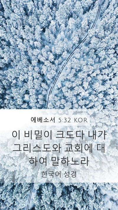 에베소서 5:32 KOR Bible Verse Image