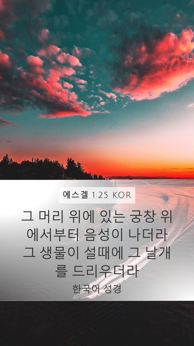 에스겔 1:25 KOR Mobile Phone Wallpaper - 그 머리 위에 있는 궁창 위에서부터 - Mobile Bible Verse Wallpaper