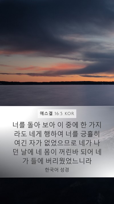 에스겔 16:5 KOR Mobile Phone Wallpaper - 너를 돌아 보아 이 중에 한 가지라도 - Mobile Bible Verse Wallpaper