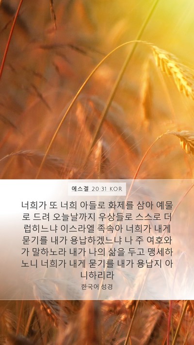 에스겔 20:31 KOR Bible Verse Image