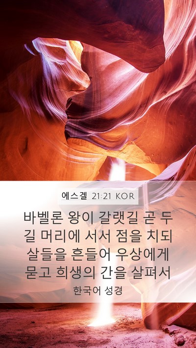 에스겔 21:21 KOR Bible Verse Image