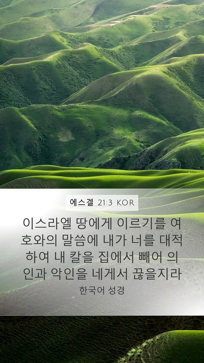 에스겔 21:3 KOR Bible Verse Image