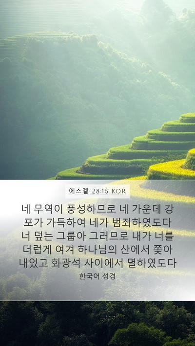 에스겔 28:16 KOR Bible Verse Image