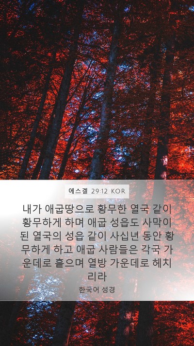 에스겔 29:12 KOR Bible Verse Image