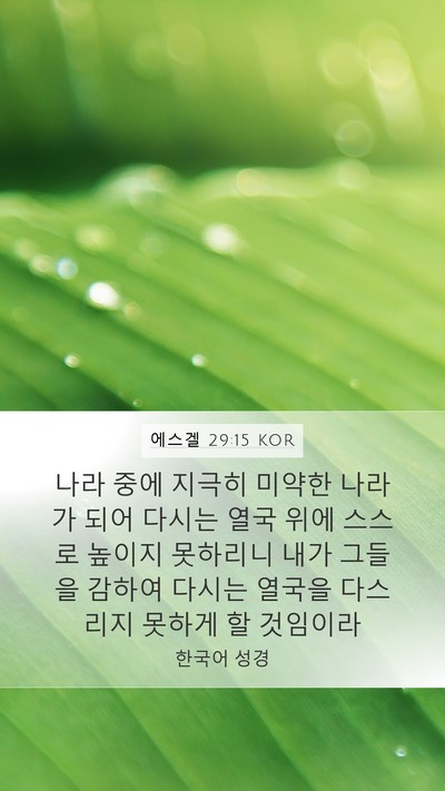 에스겔 29:15 KOR Mobile Phone Wallpaper - 나라 중에 지극히 미약한 나라가 - Mobile Bible Verse Wallpaper