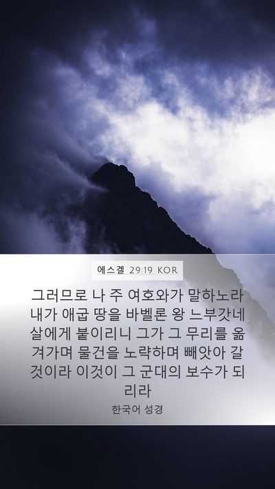 에스겔 29:19 KOR Bible Verse Image