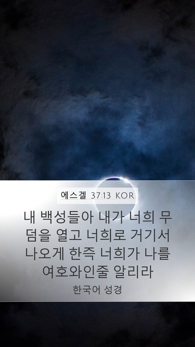 에스겔 37:13 KOR Mobile Phone Wallpaper - 내 백성들아 내가 너희 무덤을 열고 - Mobile Bible Verse Wallpaper
