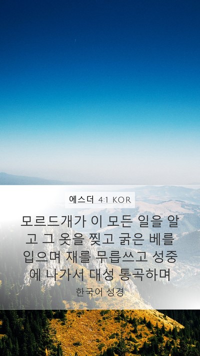 에스더 4:1 KOR Bible Verse Image