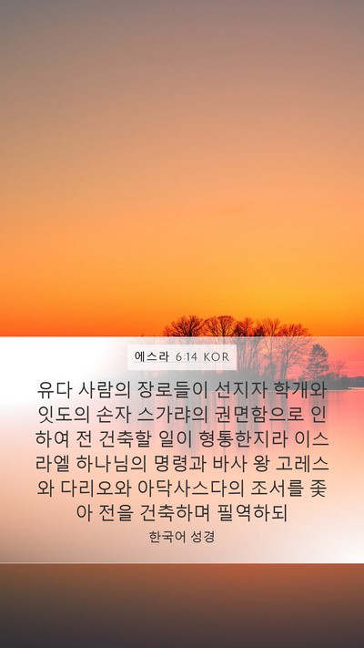 에스라 6:14 KOR Bible Verse Image
