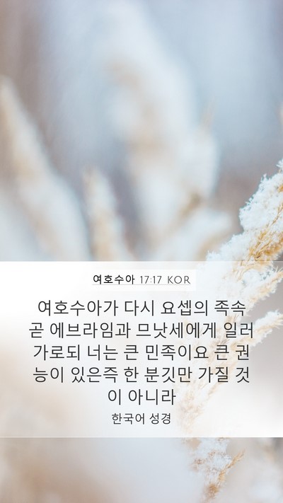 여호수아 17:17 KOR Bible Verse Image