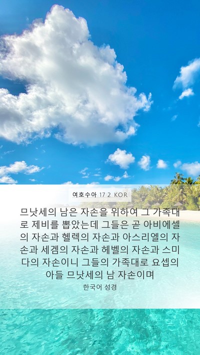 여호수아 17:2 KOR Bible Verse Image