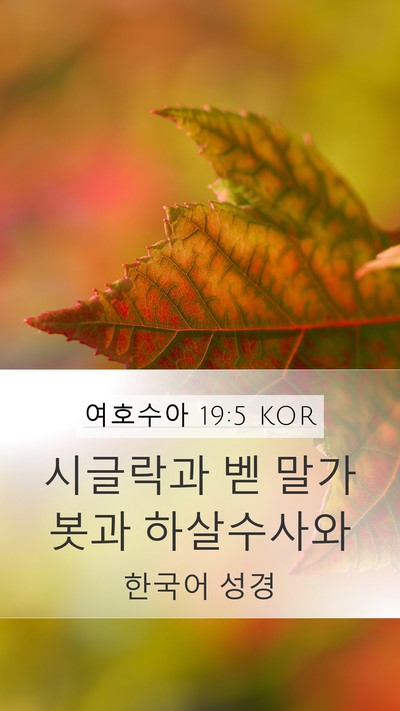 여호수아 19:5 KOR Mobile Phone Wallpaper - 시글락과 벧 말가봇과 - Mobile Bible Verse Wallpaper